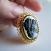 Vintage Black Glass Cameo Necklace