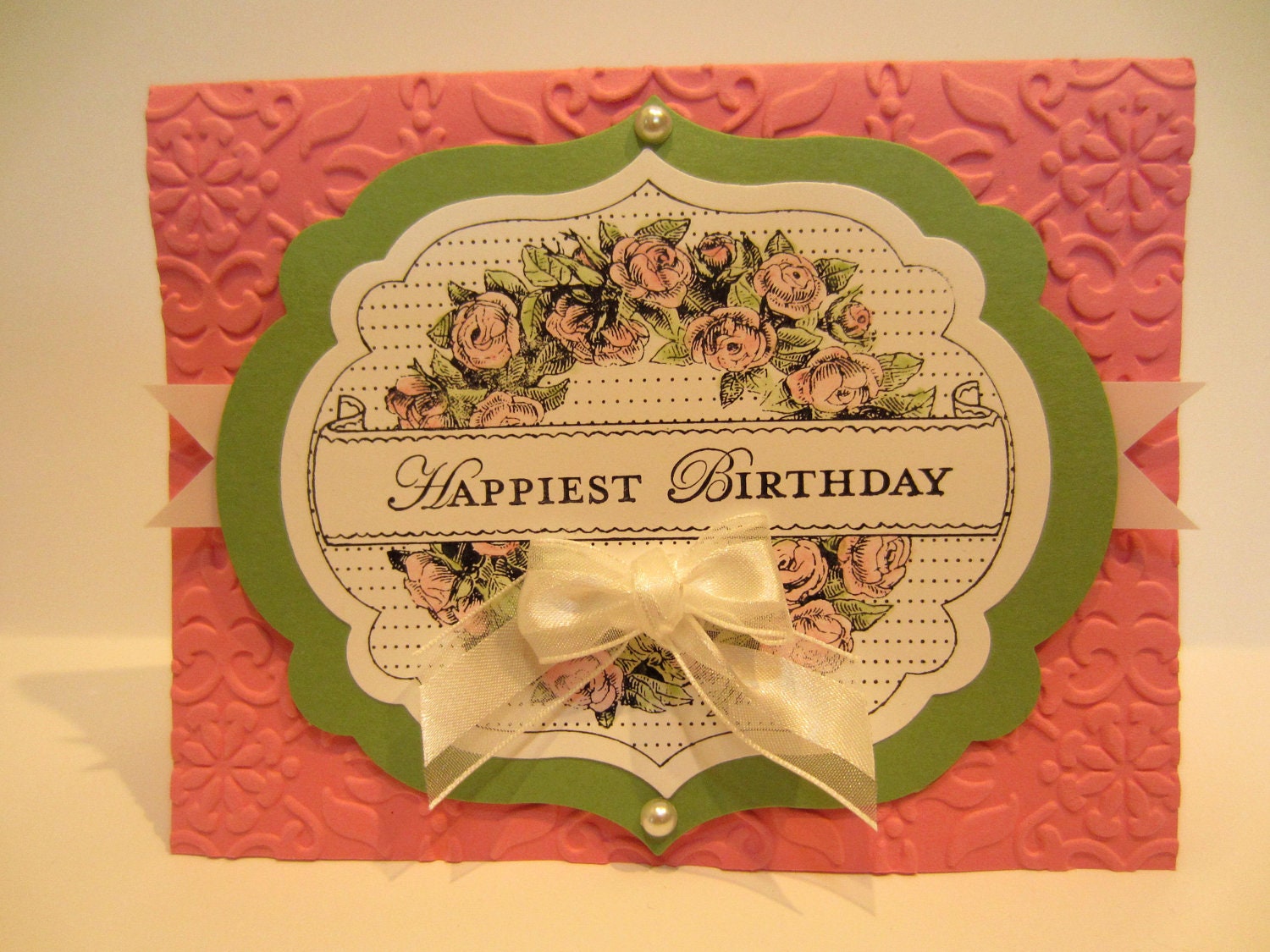 Handcrafted Embellished Birthday Card