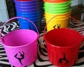 Gymnastics- Children's Party Favor Buckets/ Treat Bag with Your Choice of Logo, Style 3