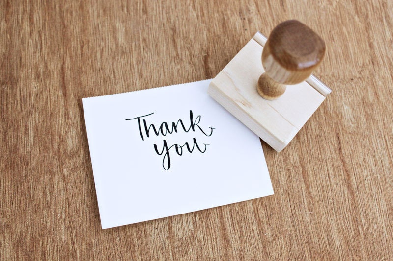 Calligraphy Thank You Rubber Stamp