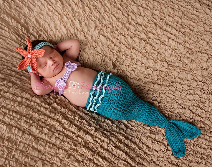 On Sale Mermaid Tail Cocoon and Costume 3 to 6 Months