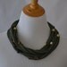 Long beaded jersey necklace in military green - eco-friendly clothing, fall fashion