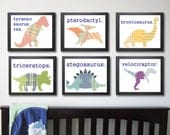 Boy Nursery Art, Kids Wall Art, Dinosaur Art- Dinosaur Decor, T-Rex, Children Decor, Children's Wall Art 8 x 10