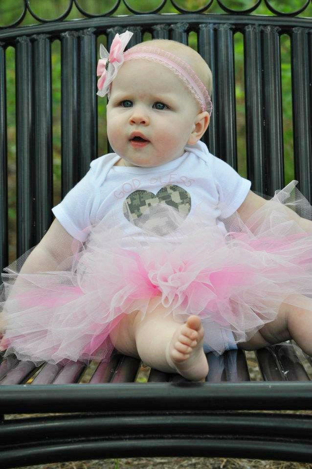 PINK Patriotic God Bless My Daddy Digital Camo Tutu Set size 0-24 mo