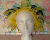 Woven Yellow Daffodil Faerie Headdress for Belly Dance, Halloween, Cosplay