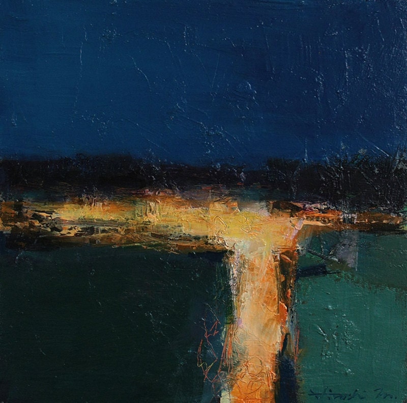 Small Box Painting 1025 - Original Oil Painting - 22.7 cm x 22.7 cm