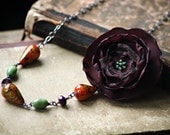 plum - a handmade mixed media necklace