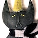 Black Cat In Party Hat Primitive Parade Stick Black Cat Halloween doll OFG Team