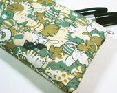 Sleepy Kitties - Small Cotton Canvas Zipper Pouch