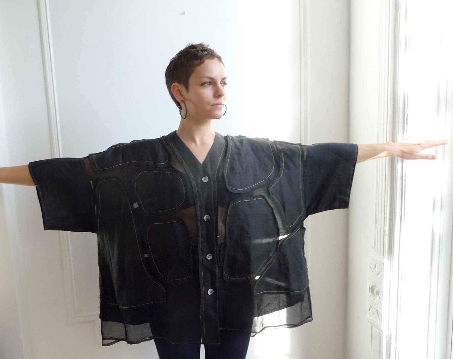 Avant Garde Staley Gretzinger Black Oversized Blouse