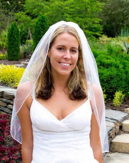 Wedding veil - Milan - 30 inch waist length veil with satin cord edge
