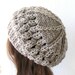 School Girl Knit Hat  Beehive beret  in  Oatmeal beige  Womens Hat  Slouchy Beanie Beret  Fall Autumn  Winter Accessories fashion  Christmas