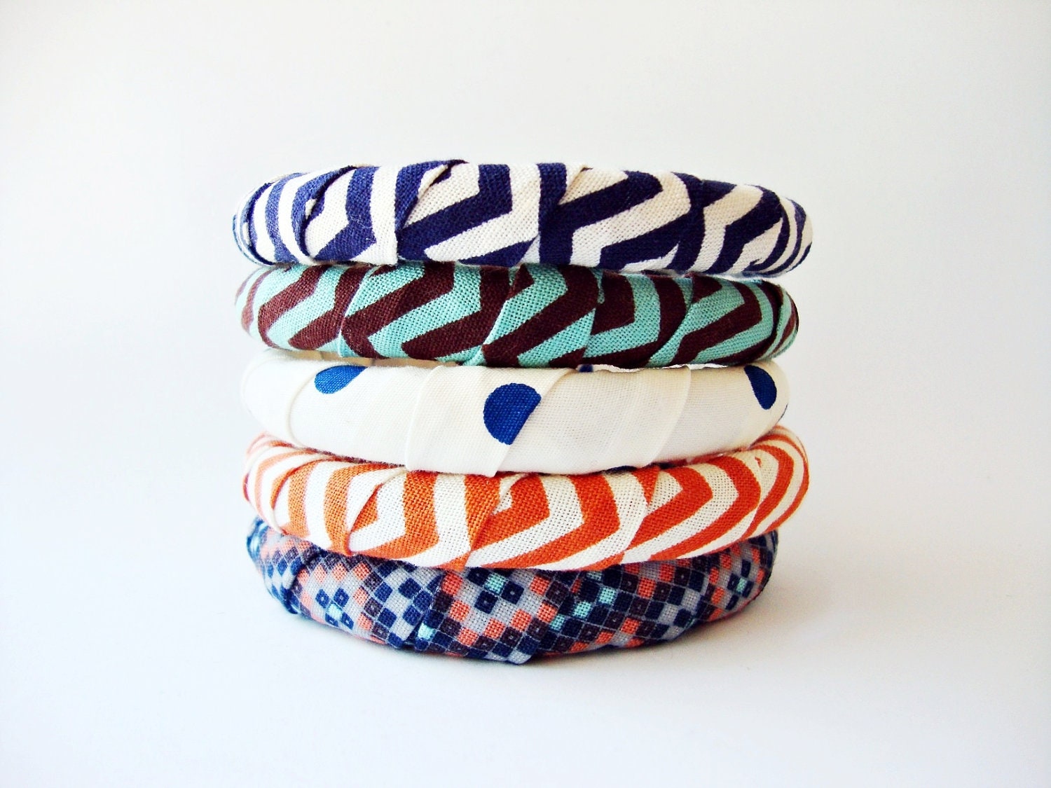 Fabric Wrapped Stacking Bangle Bracelet - Pick One