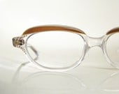 Vintage 1950s CAT EYE Eyeglasses RHINESTONE Cateye Glasses Sunglasses 50s Mad Men Indie Sparkle