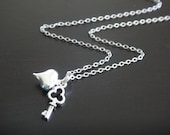 Petite Silver Key to My Heart Necklace