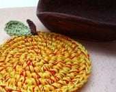 Crochet Apple Coasters (Yellow set of 4)