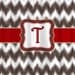 Personalized Custom IKAT Chevron Shower Curtain and floor mat - Any Color - shown here Brown with Red and Tan Accent