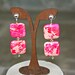 HOT Pink Square Earrings - Raspberry Chunky Jasper Gemstone Sterling Silver SUMMER Dangles by Mei Faith