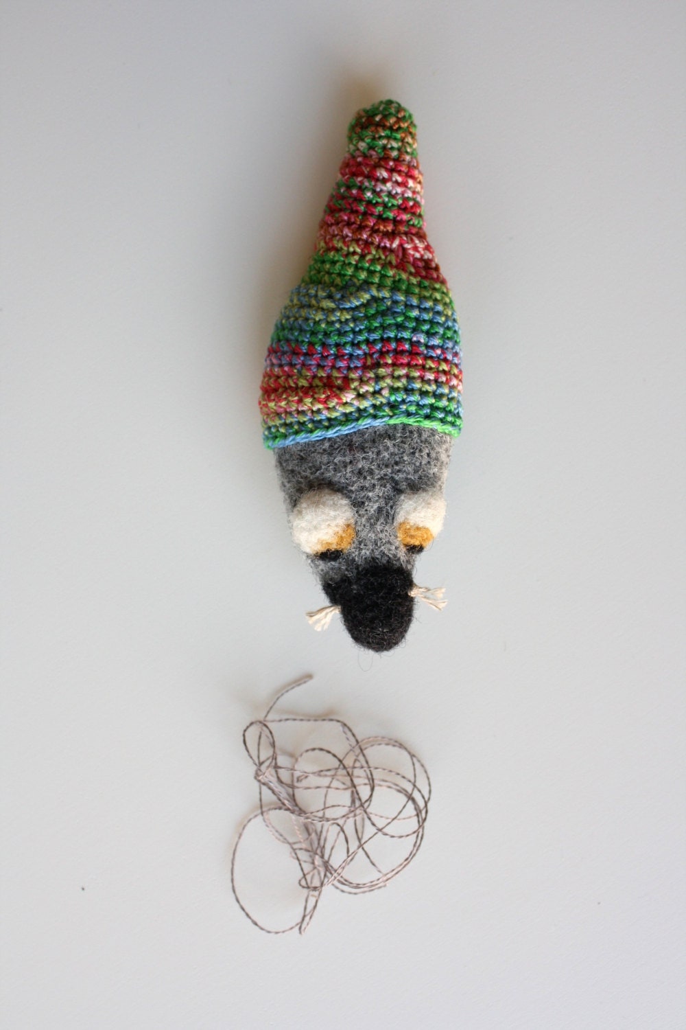 Stylish mouse " Felted pin brooch