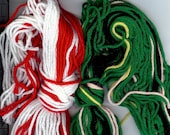 Red, Green, White, Black Acrylic Yarns for Plastic Canvas Needlepoint