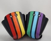 DA-45 Leather Toe Guards with Rainbow Stripes