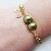 Two Peas In A Pod Gold  Bracelet - Personalized Hand stamped Bracelet