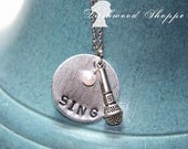 Sing Microphone Silver Necklace- can be customized