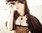 Brown and Gold Steampunk Corset Custom XS - 3X