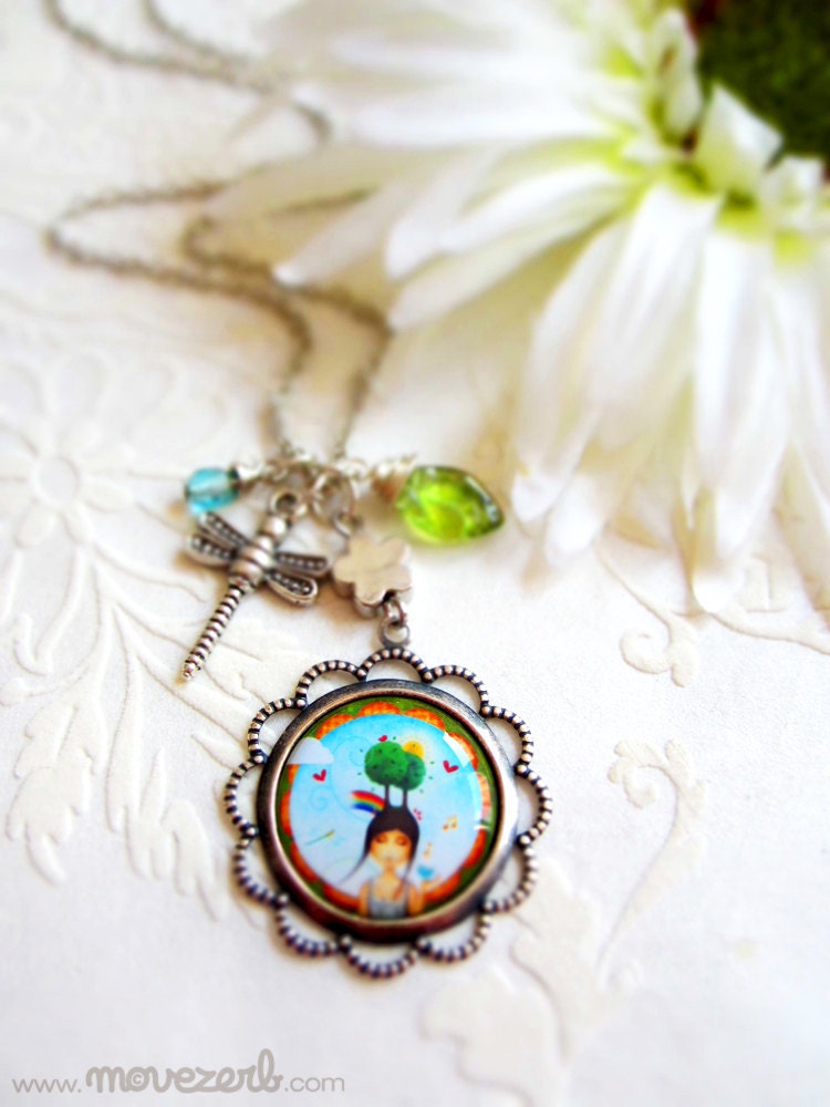 RESERVED FOR LUCINDEL - Sing me spring - Cameo necklace
