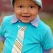 Pick your tie -Boys Aqua / Turquoise Tie Tshirt - Back to School, Brown, Light Blue, Green Stripes 12m, 18m, 2, 4, 6, 8, 10
