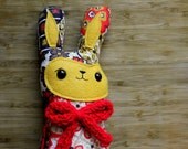 Marjorie - the woodland bunny with a red bow - Limited Edition Vintage Print - Made to Order