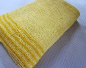 Canary yellow vintage chenille bedspread