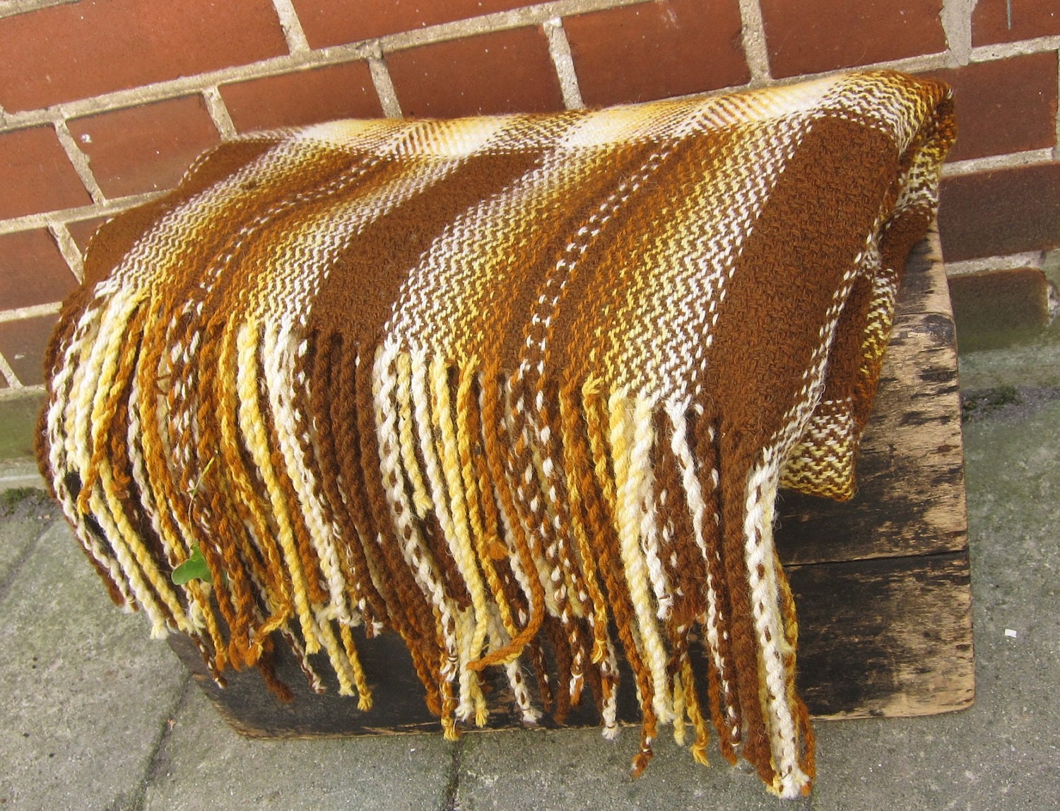 Hand woven vintage wool blanket