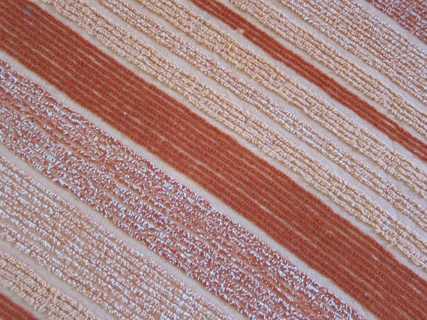 70s vintage chenille spread striped