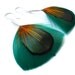 Iridescent Feather Earrings in Deep Teal, Green and Yellow - READY TO SHIP