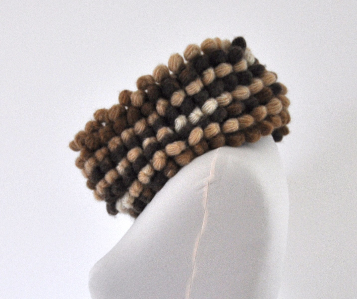 Chunky Cowl Scarf Neckwarmer Crochet Fleece Lined Brown Dark Brown Cream Beige Soft Autumn Accessories Fall Fashion NEW DESIGN