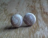 Fabric button earrings Dainty paisley