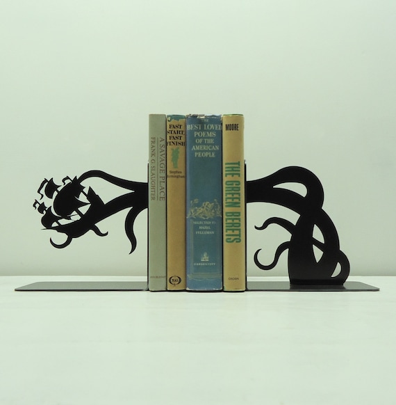 Tentacle Pirate Ship Attack Bookends - Free USA Shipping