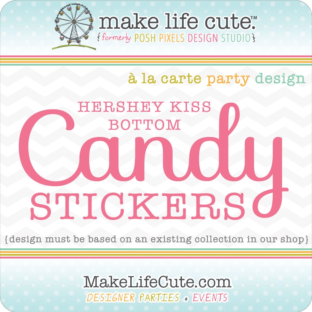 CANDY STICKERS - .80" Candy Stickers - Birthdays, Showers, Baptisms, Parties, Gifts, ect - À la Carte Design by Make Life Cute Il_570xn