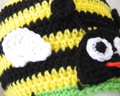 Bumble Bee Honeybee Wasp Animal Beanie Hat Baby Toddler Child Crochet Handmade Crocheted New