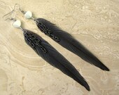 Feather Earrings - Cruelty Free Long Gray Mourning Dove Feathers - Lovey Dovey (Ready to Ship)