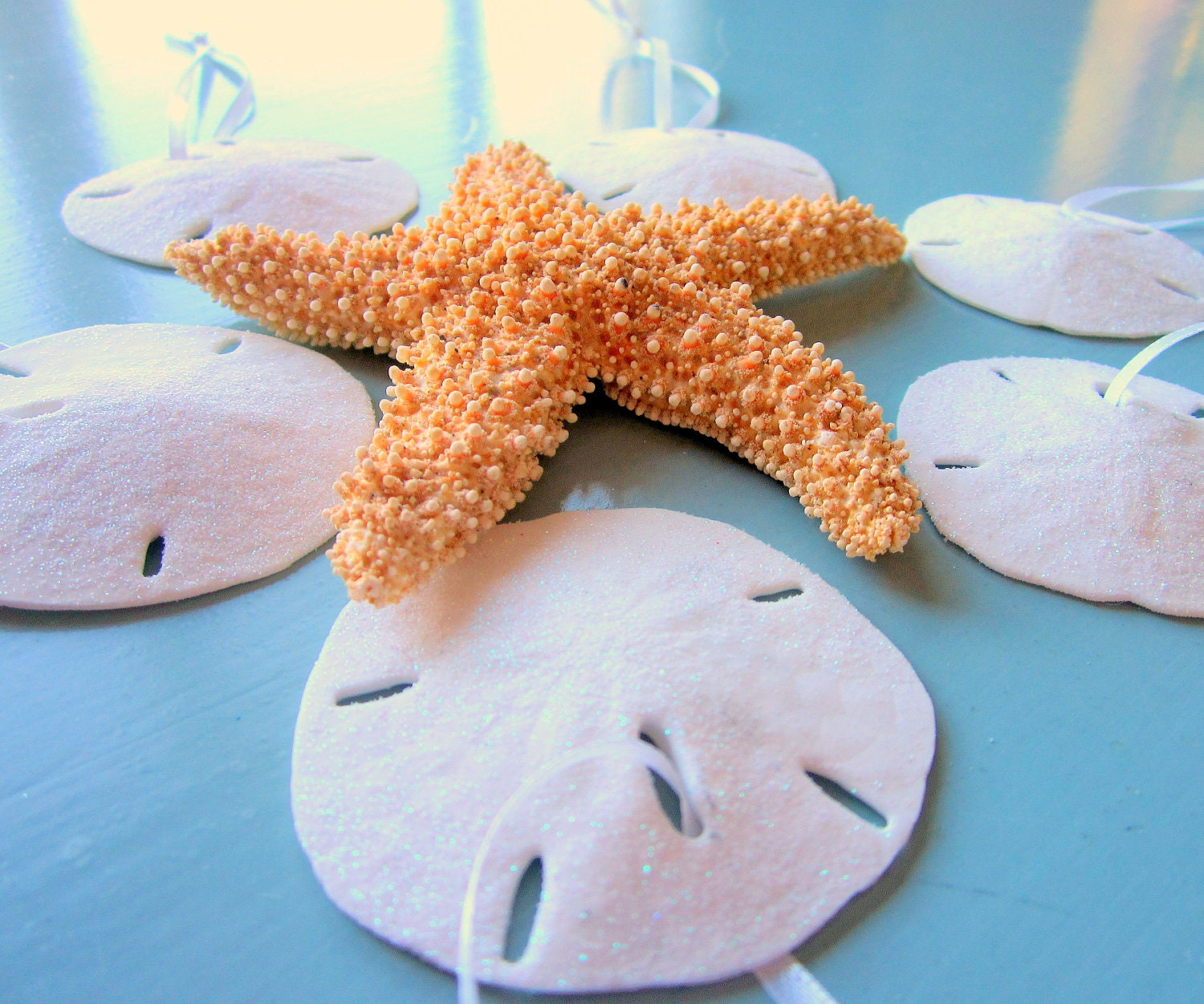 Beach Decor Shell Christmas Ornaments - Nautical Sand Dollar Holiday Ornaments, 1pc