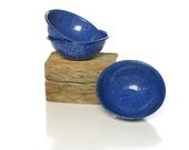 Vintage Enamel Soup Bowls, Set of Three