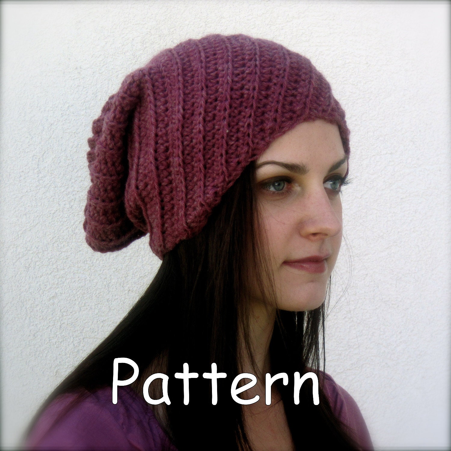 ribbed crochet  beanie PATTERN ONLY with variations