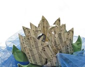 Romantic Origami Lotus and Water Sheet Music Ring Bearer by Paper Disciple