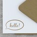 Speech Bubble Hello Letterpress Note Card Set - Fathers Day, Tan, Taupe, Beige, Khaki - 10 pack (NHL2)