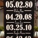Important Dates Wedding Sign, Personalized Engagement Gift, Wedding Gift, Engagement Present, Anniversary Gift, Bridal Shower Giftn 11"x20"