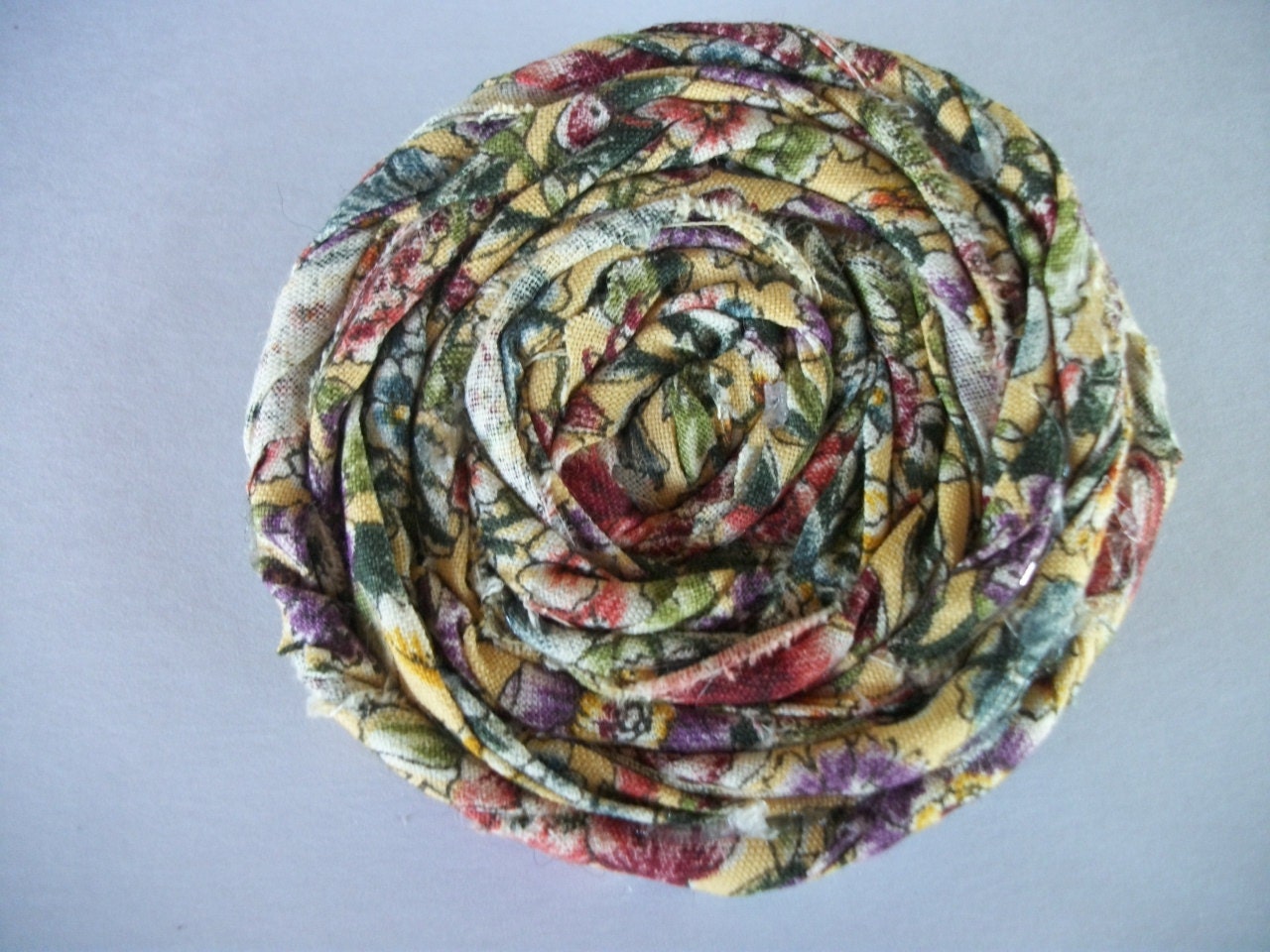 SALE  Fabric Rag Flower Hair Bow, Multi Color  Hair Clip