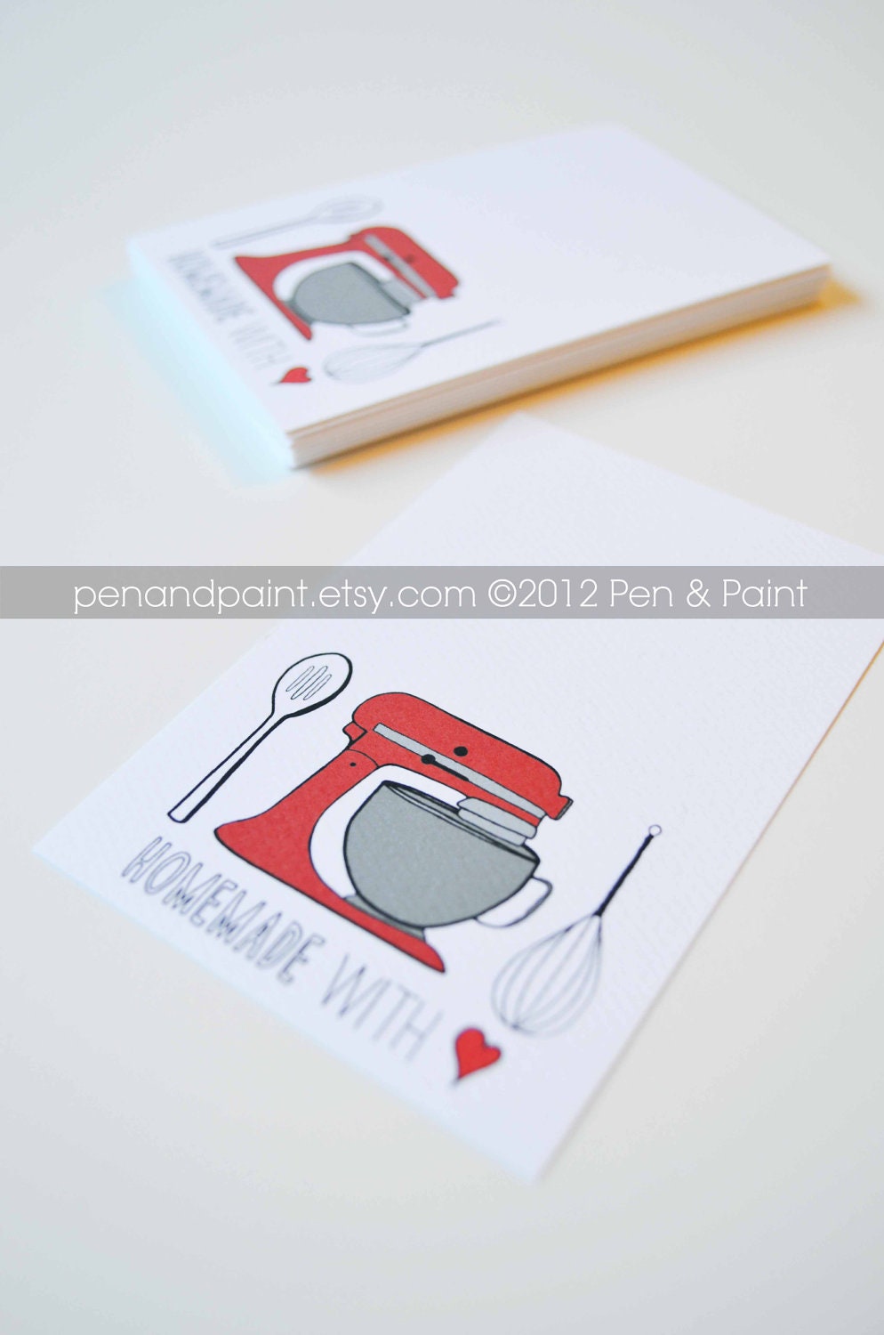 CHOOSE Your color, Mixer, Kitchen, Set of 48 Homemade With Love Mini Cards, Illustration, Quote, Mini Note cards 2.75 x 4.25 inches