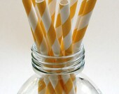 40 Banana Yellow Paper Straws in Clear Box - Perfect for Parties - Favors--Free Editable DIY Tags PDF